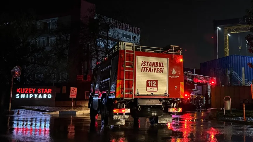 Firefighters are responding to a fire on a cargo ship in Tuzla